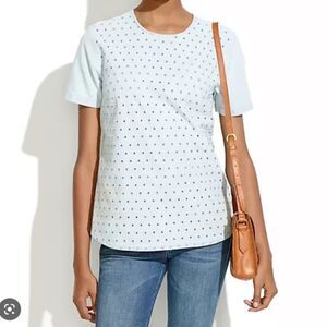 Madewell Chambray Eyelet Top